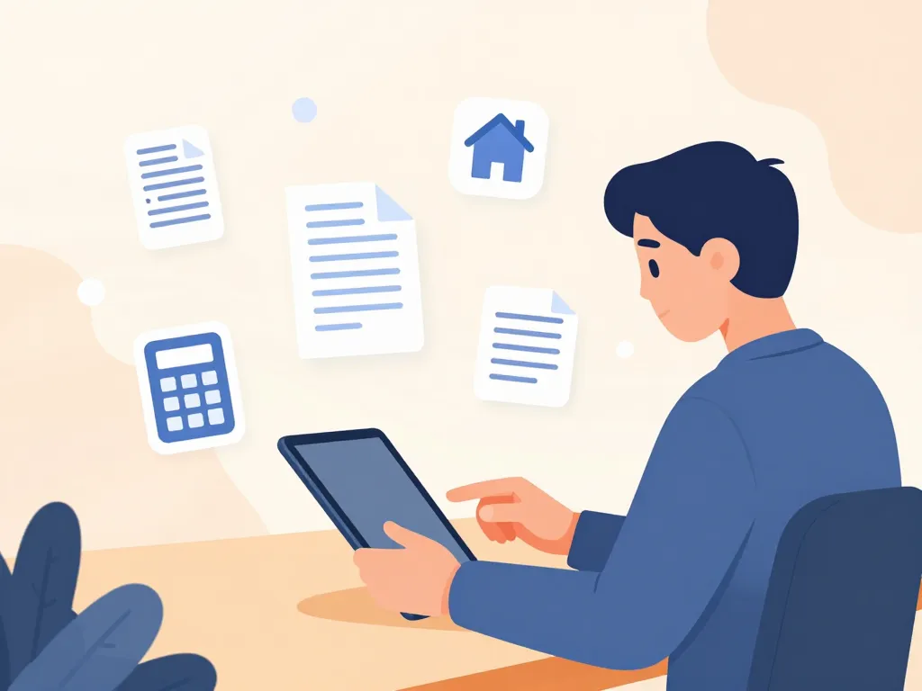 Illustration simulation des droits aidologement sur tablette