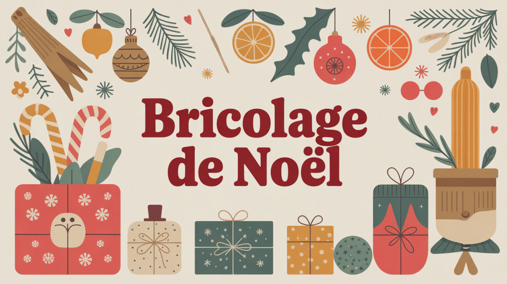 Illustration bricolage noel fait maison ambiance festive