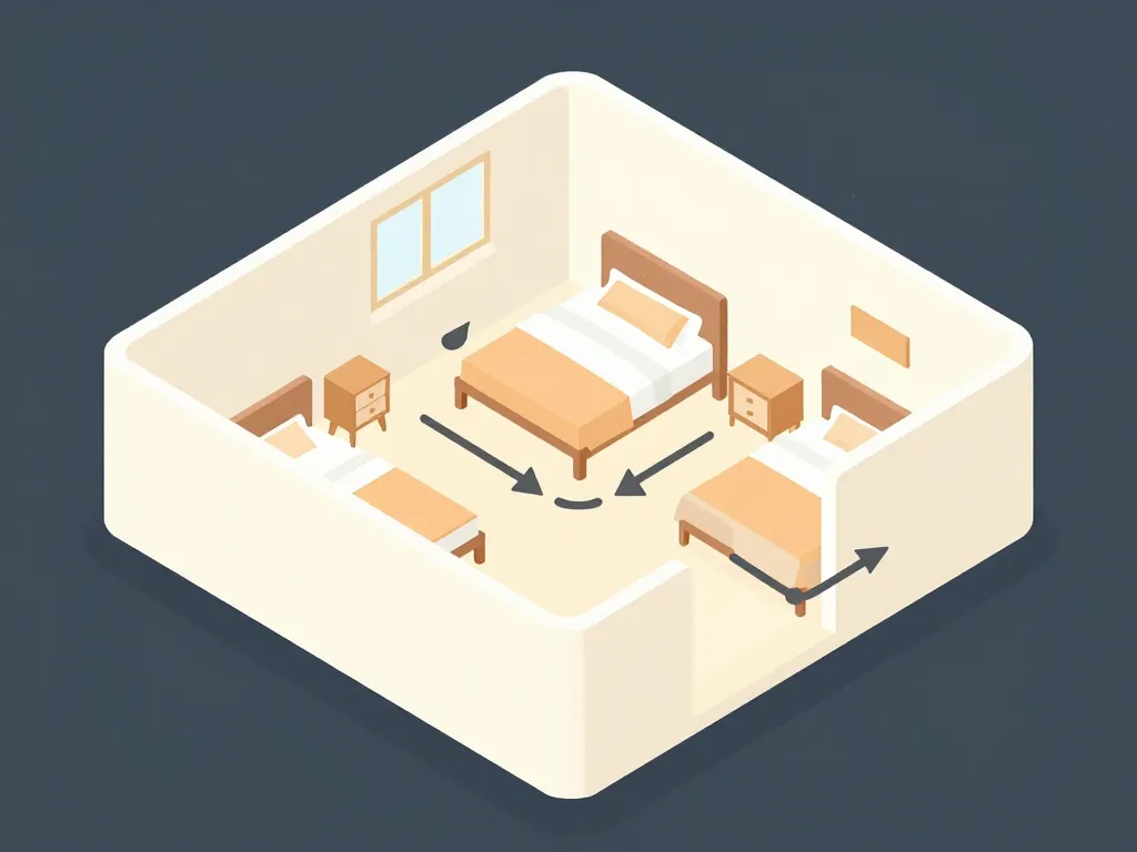 Optimisation chambre en 3D zones et circulation