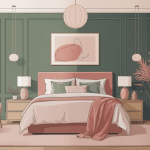 chambre vert sauge et rose déco tendance
