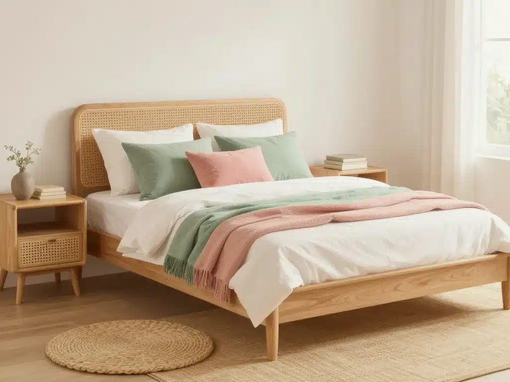 chambre vert sauge et rose meubles bois accessoires roses
