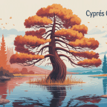 cyprès chauve racines aériennes ambiance automnale