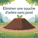 Illustration détruire souche eau de javel méthode écologique