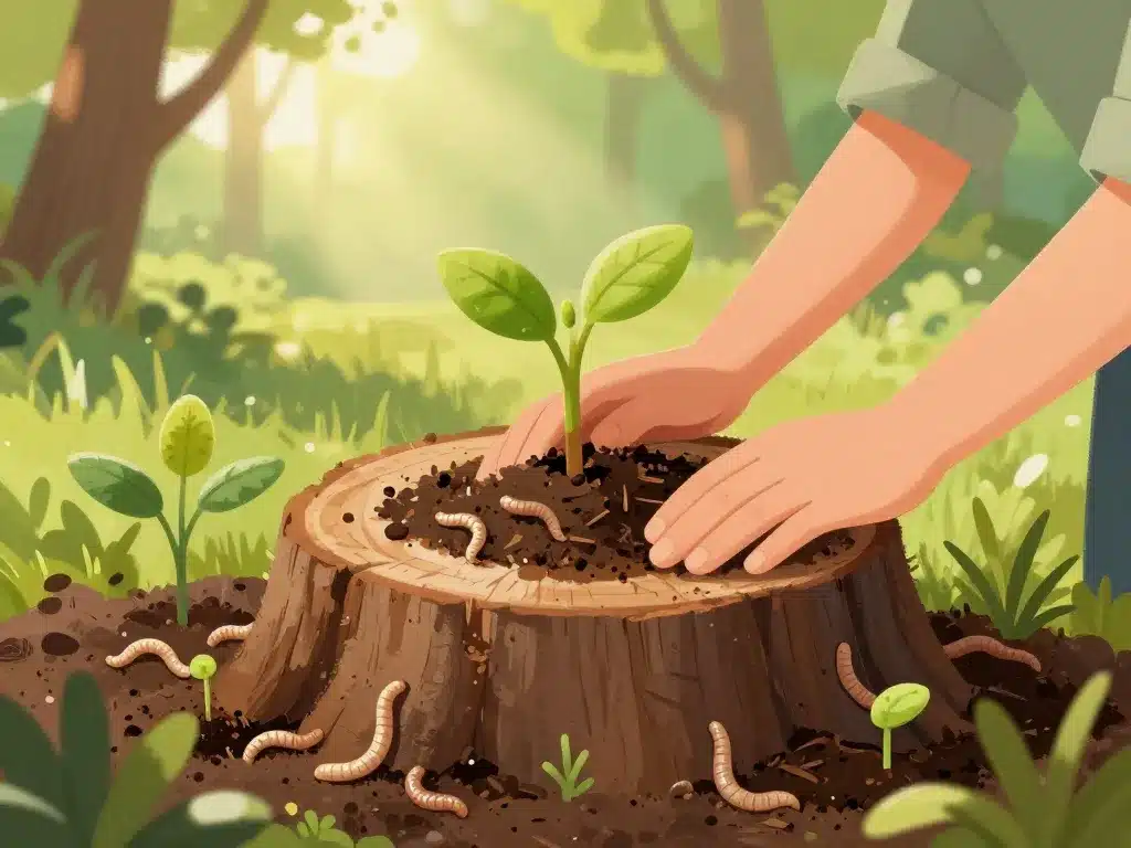 Détruire souche eau de javel restauration et repousse du sol