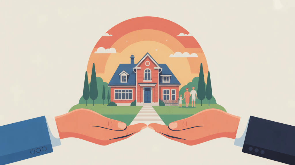 illustration donation bien immobilier parent enfant sécurisée