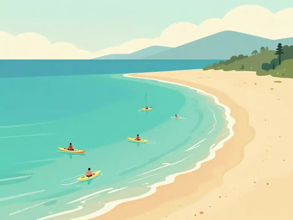 isolella plages baignade kayak activités nautiques