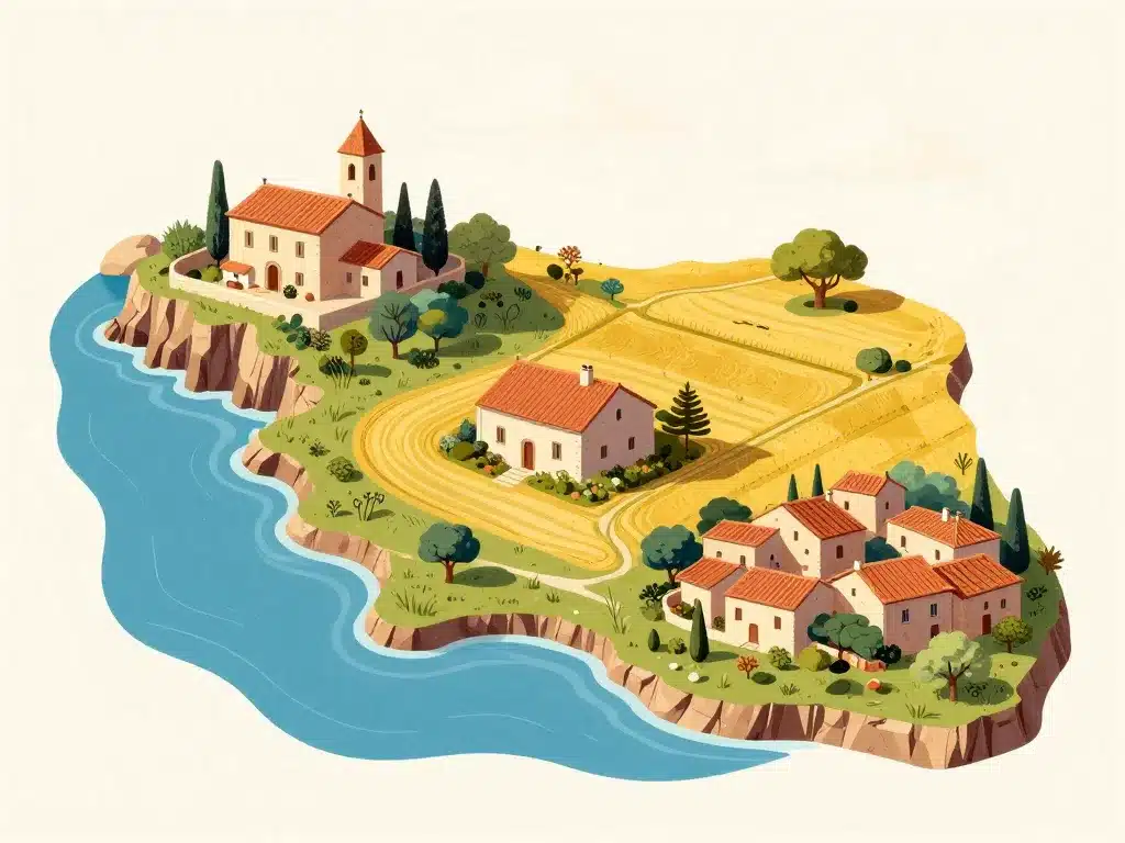 maison sarde villa village campagne sur carte