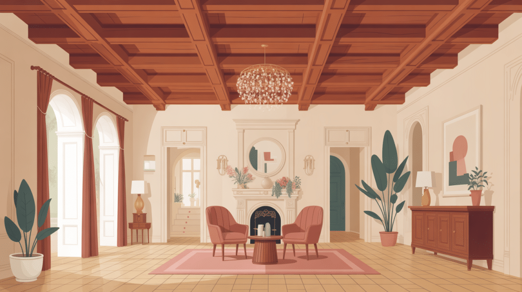 illustration plafond à la française élégant intérieur