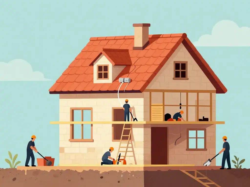 planning construction maison phases chantier