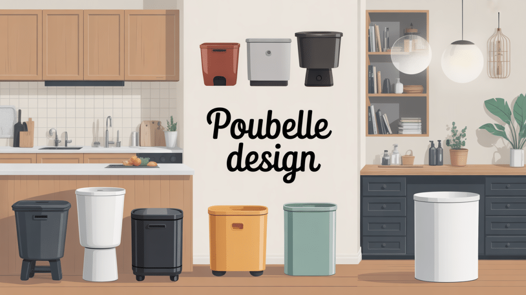 poubelle design intégrée dans intérieur moderne épuré