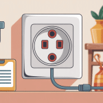 illustration stylisée prise de courant en anglais plug socket outlet