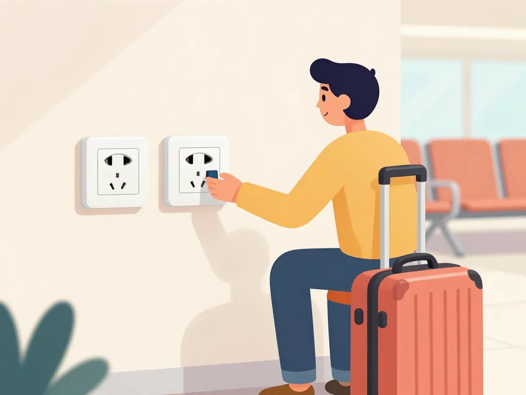 voyageur prise de courant en anglais aéroport adaptateur