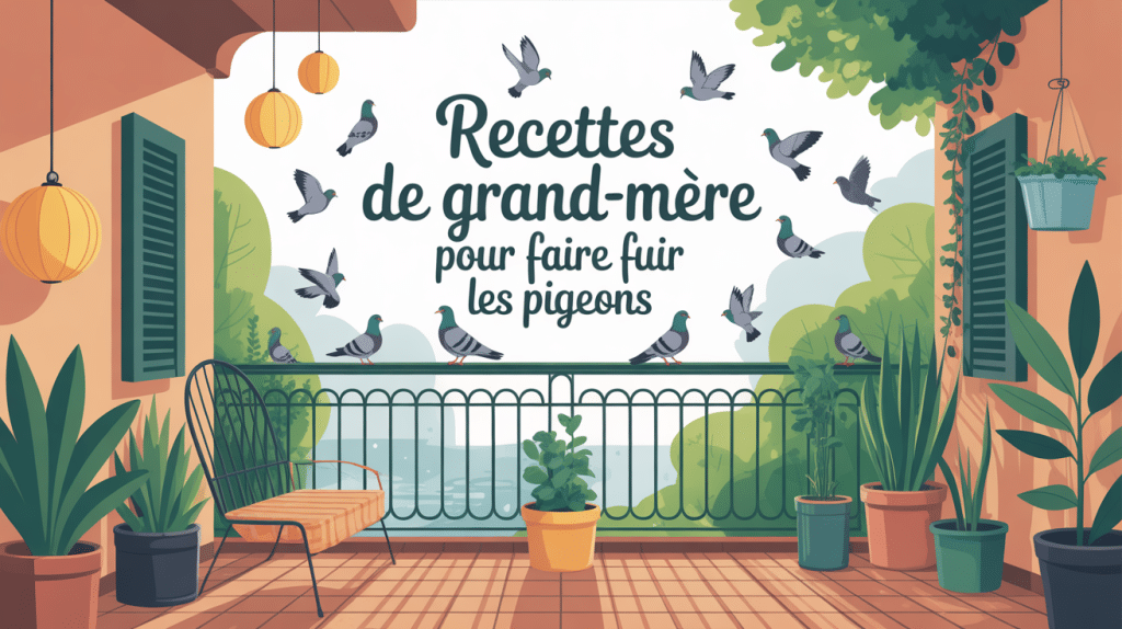 Recette de grand-mère pour faire fuir les pigeons illustration balcon