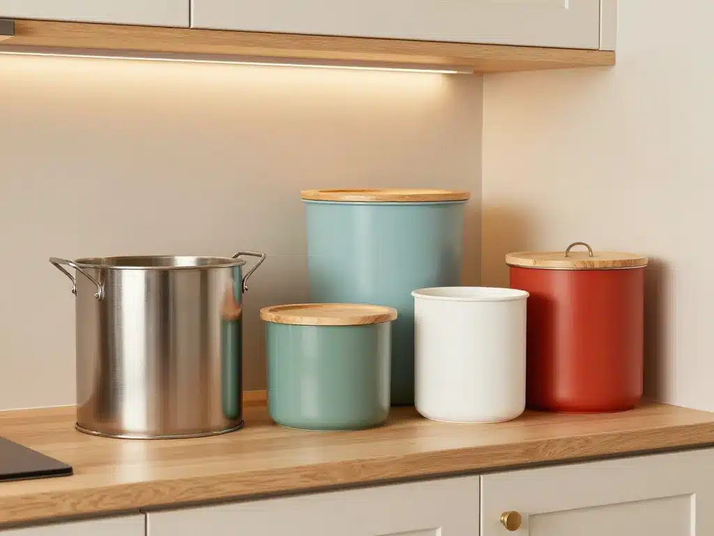 styles et matériaux poubelle design cuisine déco