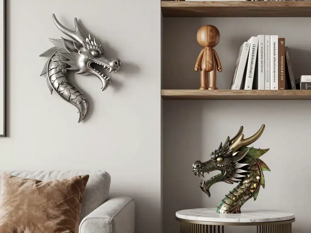tete de dragon deco interieur figurines murales