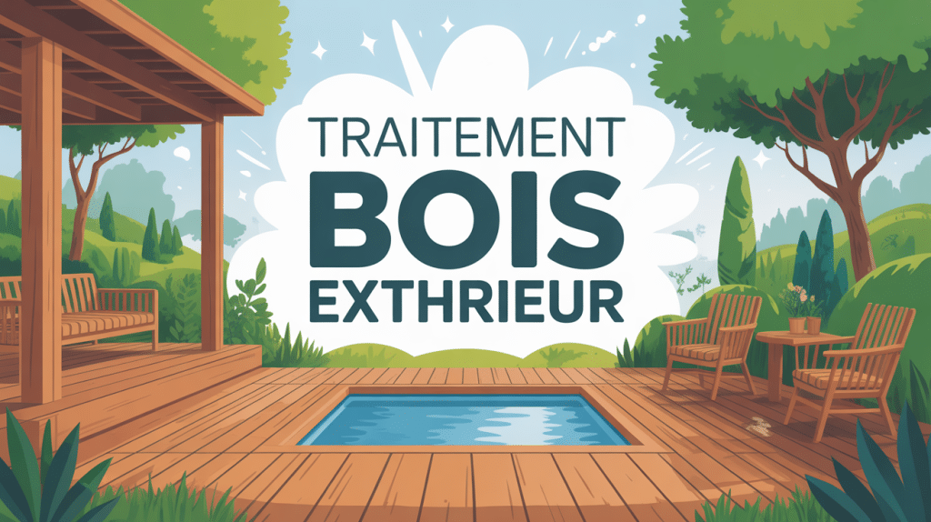 illustration traitement bois extérieur terrasse bardage mobilier
