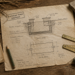 ancienne fosse septique schema technique dessiné à la main