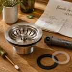 bonde évier cuisine avec trop plein et outils de montage