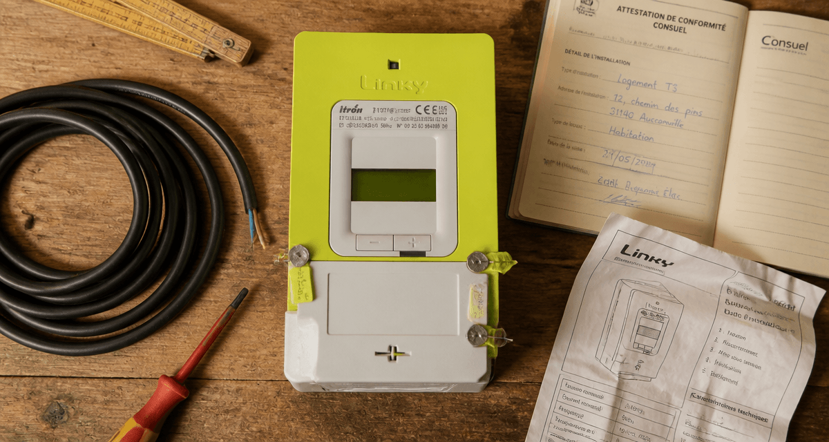 branchement avant compteur linky sur plan de travail