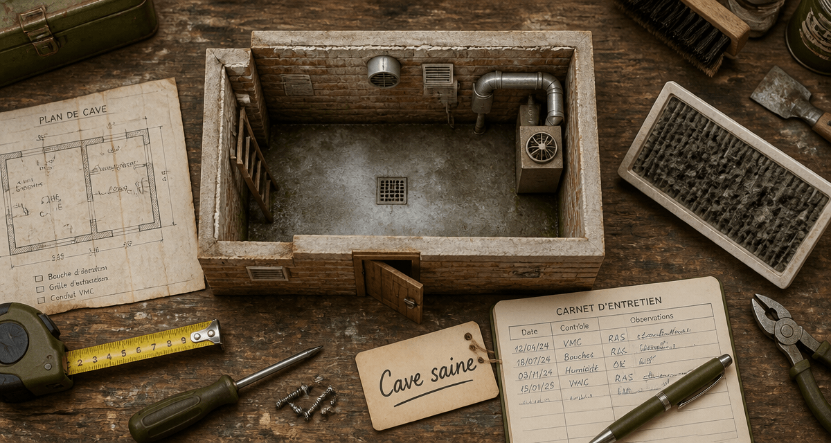 cave humide vmc sur établi avec outils
