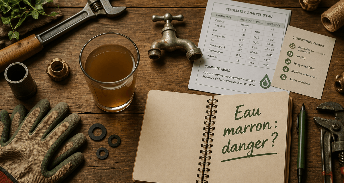 eau marron robinet danger verre analyse