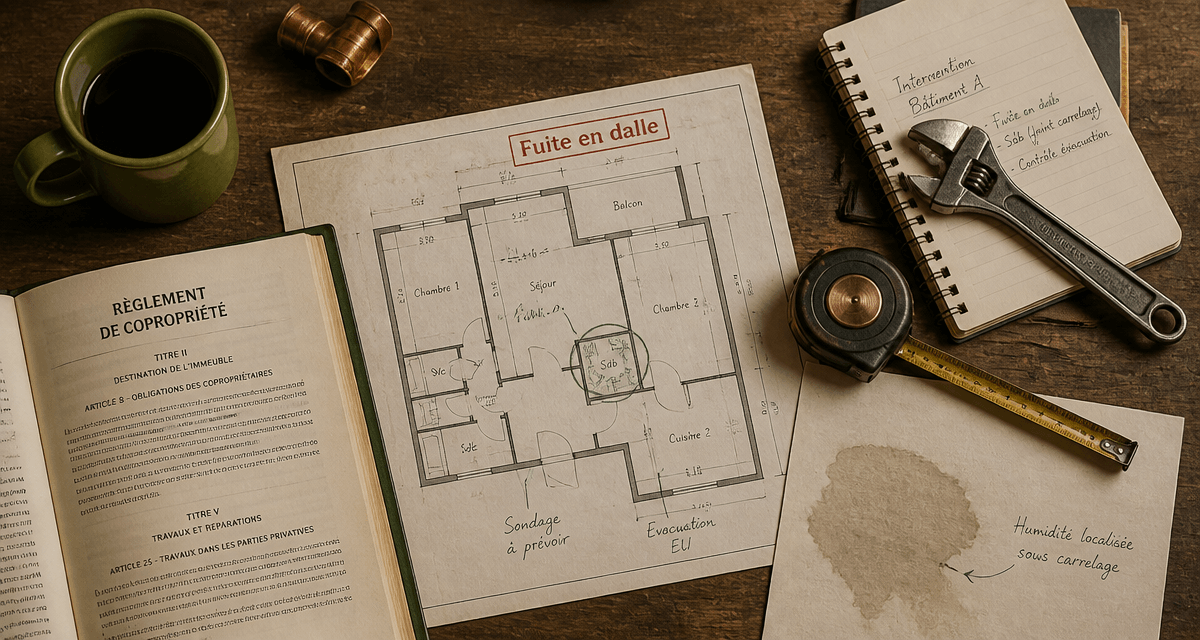 fuite en dalle qui est responsable plan immeuble outils