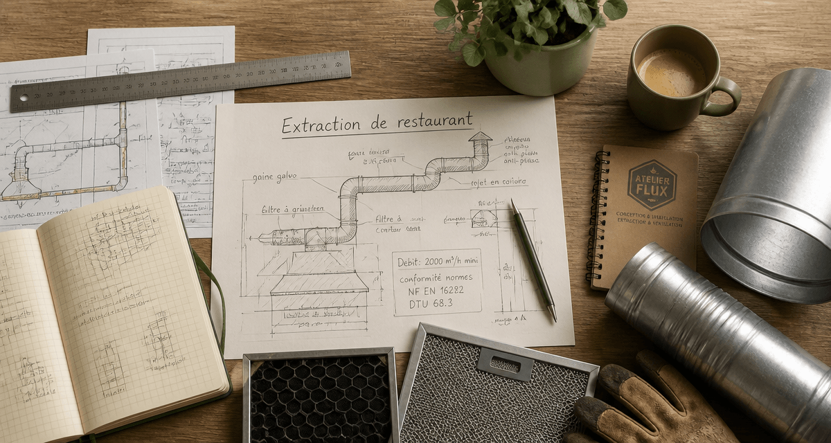 installation extraction restaurant dans copropriété plan de travail