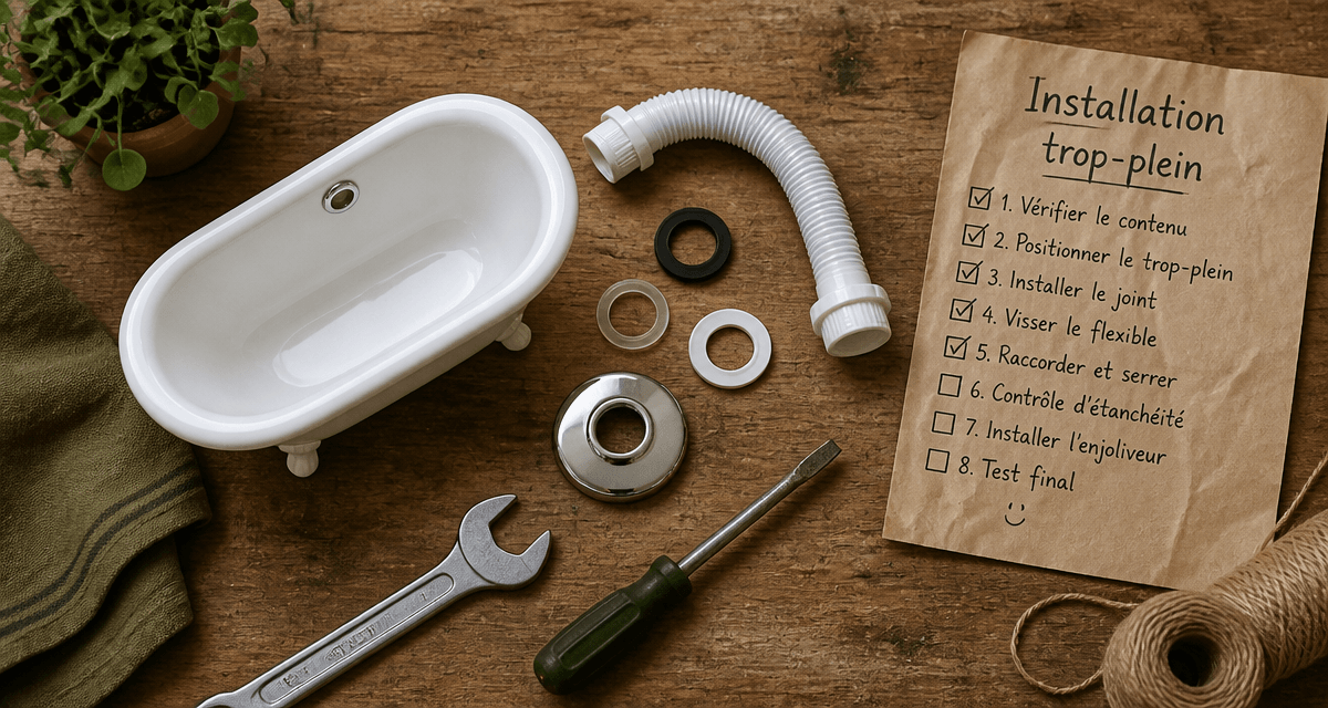 kit trop plein baignoire outils checklist