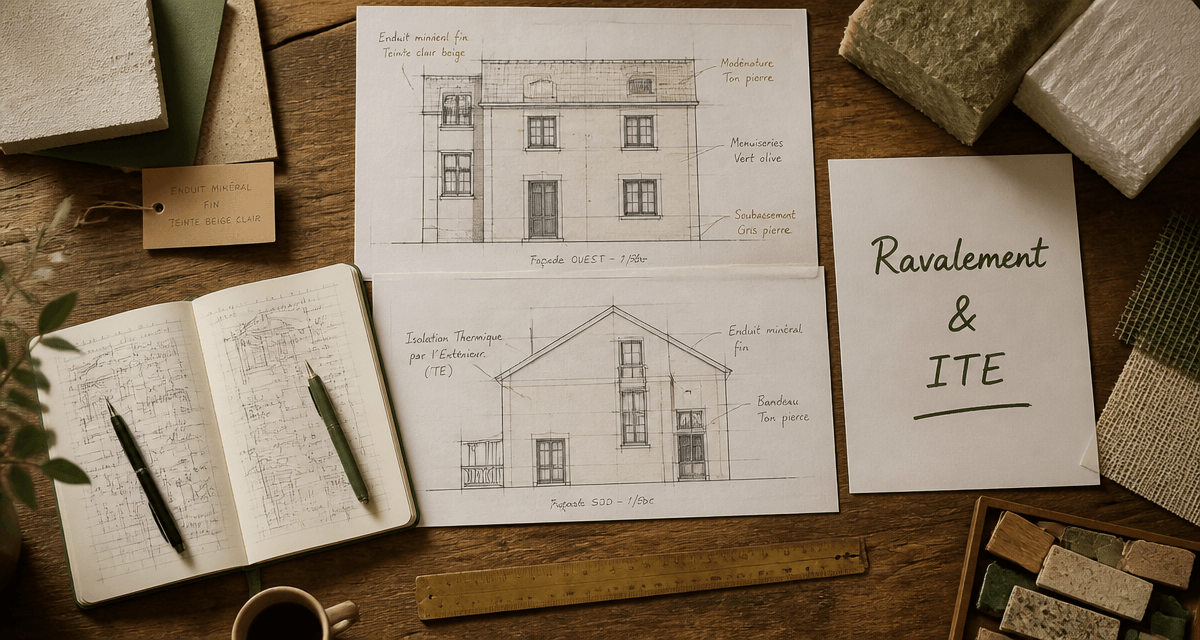 nouvelle loi ravalement de façade plans matériaux ITE