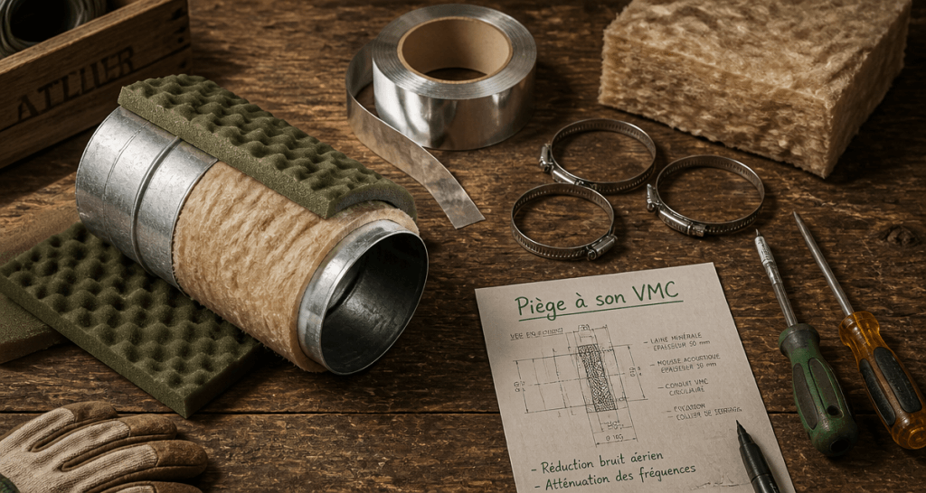 piege a son pour vmc conduit et materiaux sur etabli