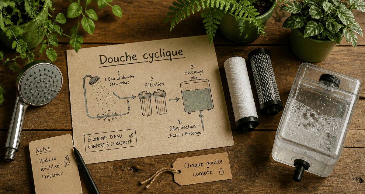 Recycler eau douche schéma filtration réservoir