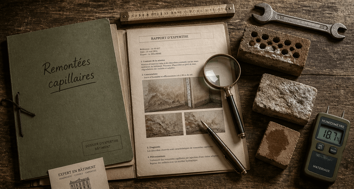 Expertise remontées capillaires vice caché dossier humidité