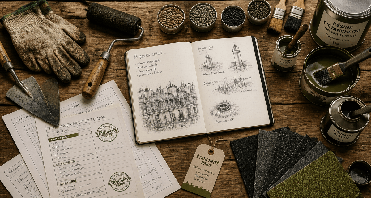 Travaux d'étanchéité Paris table outils