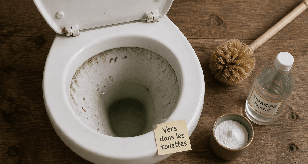 vers dans les toilettes sur parois humides