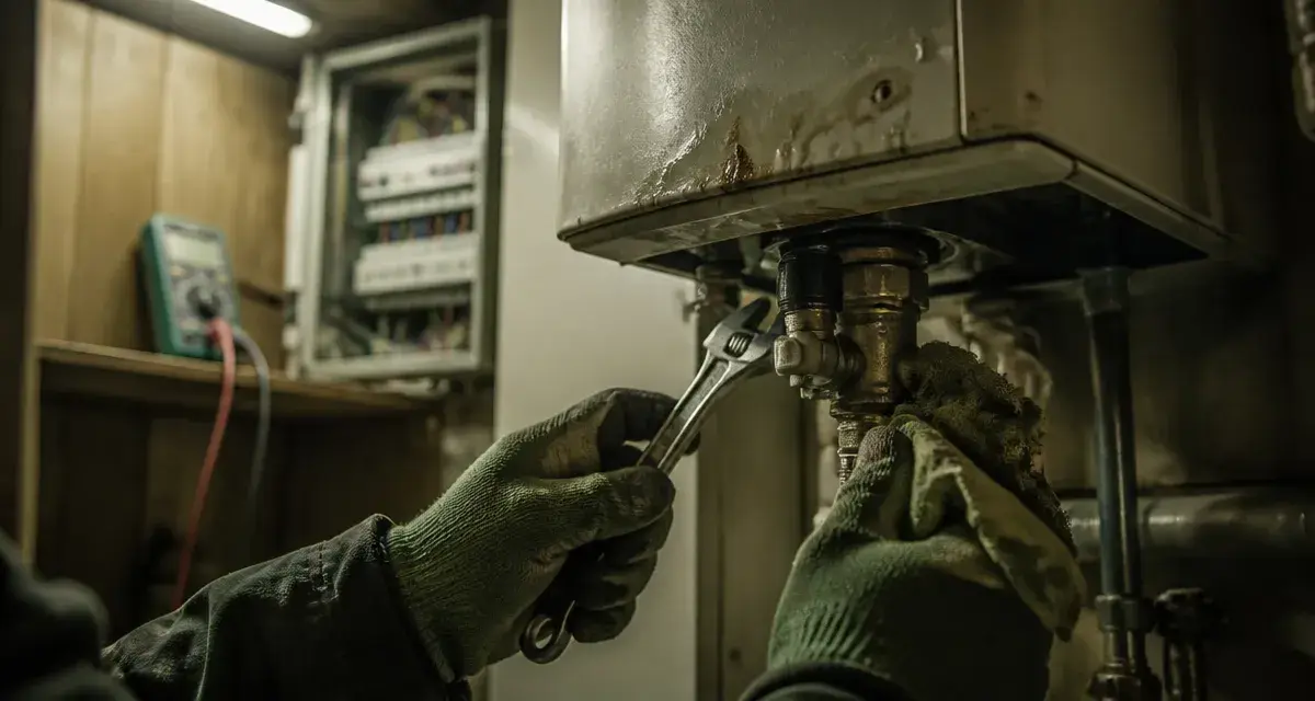 Chauffe eau depannage : technicien diagnostique une panne de chauffe-eau