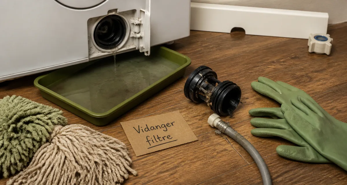 Comment vidanger une machine à laver : vidange du filtre pour évacuer l’eau et débloquer