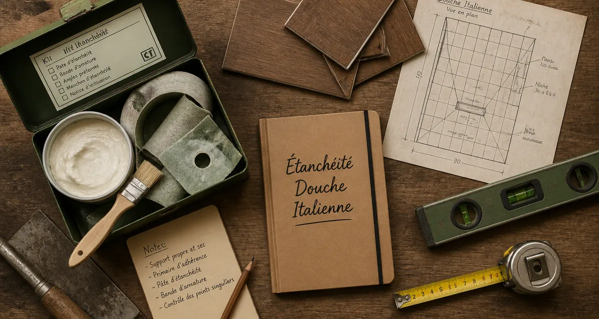 kit étanchéité douche italienne sur plan de travail