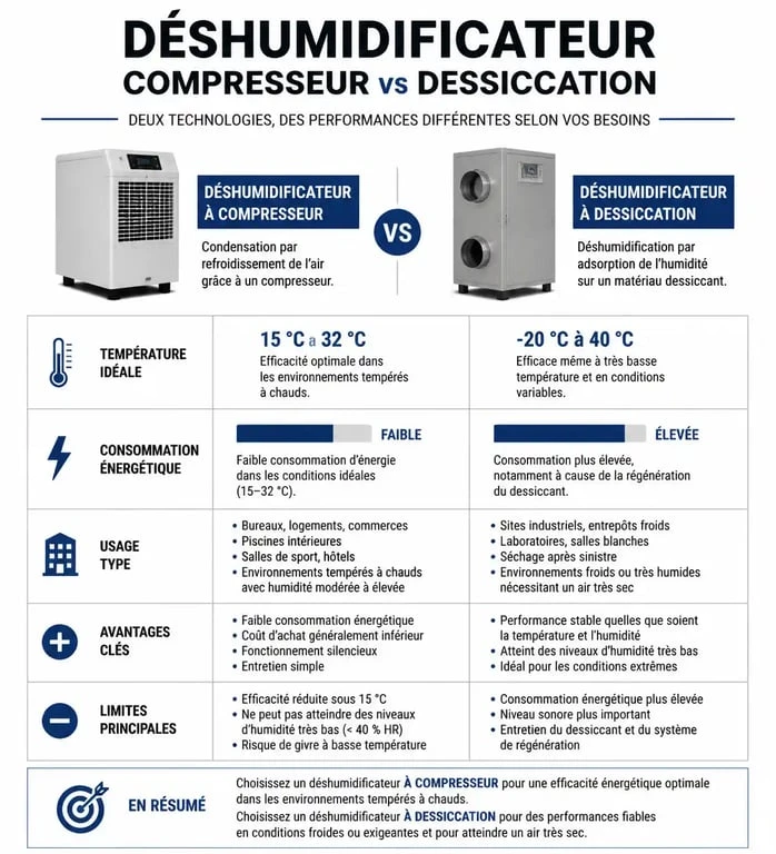 Comparatif des types de déshumidificateurs pour déshumidifier une pièce efficacement
