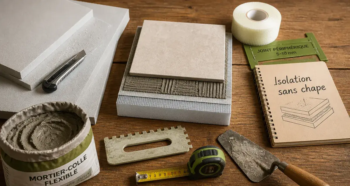 Isolation thermique sous carrelage sans chape : panneaux isolants sous carrelage