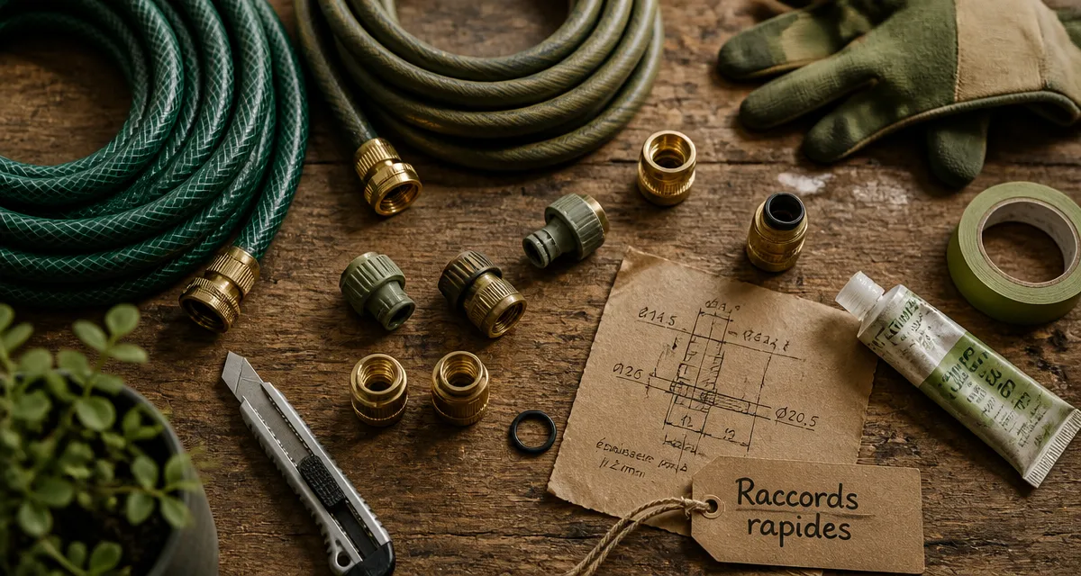 Raccord rapide eau et outils sur établi