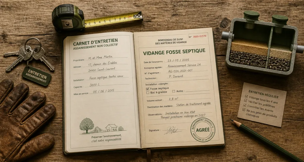 vidange fosse septique tarif carnet et outils