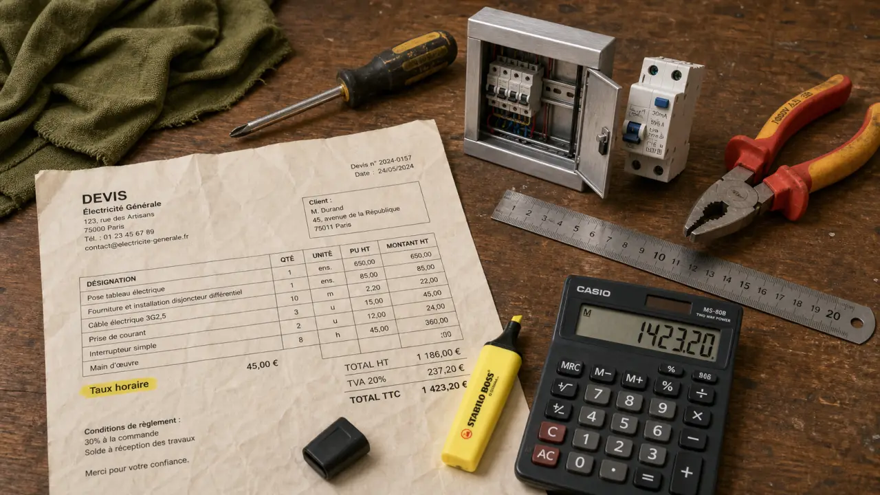 Taux horaire electricien : coût 35 à 95 € selon le chantier