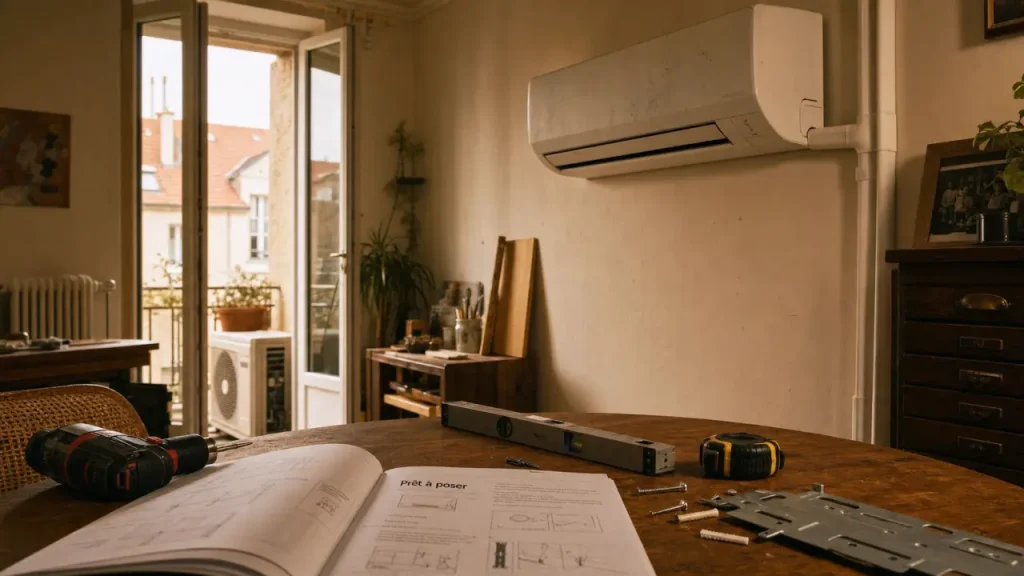 Climatiseur à installer soi même, prêt-à-poser mural avec notice d’installation