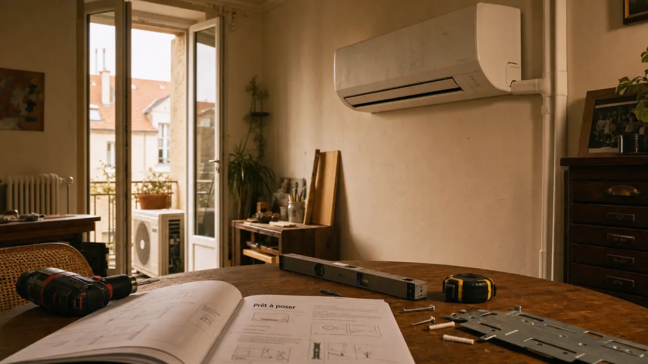 Climatiseur à installer soi même, prêt-à-poser mural avec notice d’installation