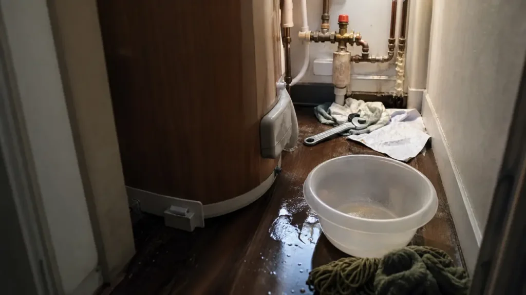 Fuite chauffe eau par le bas : groupe de sécurité et cuve