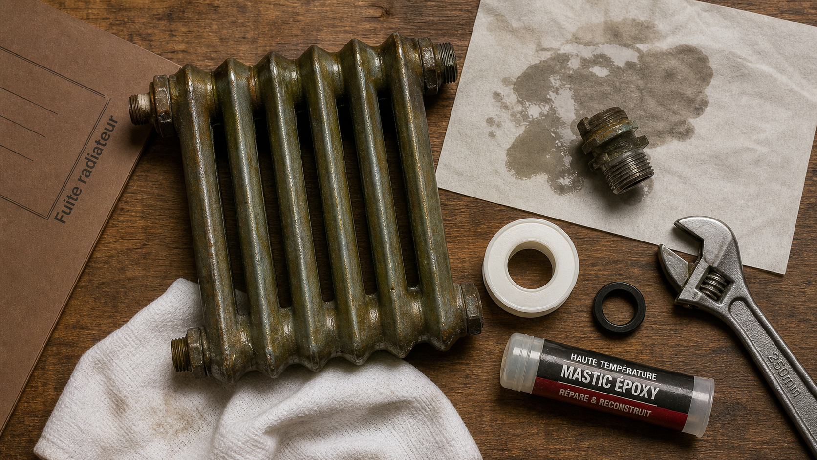 Fuite radiateur : réparation avec joint et mastic haute température