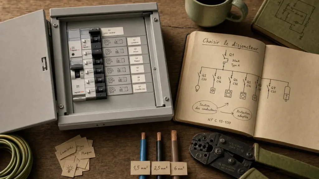 Type de disjoncteur : repères pour circuits au tableau électrique