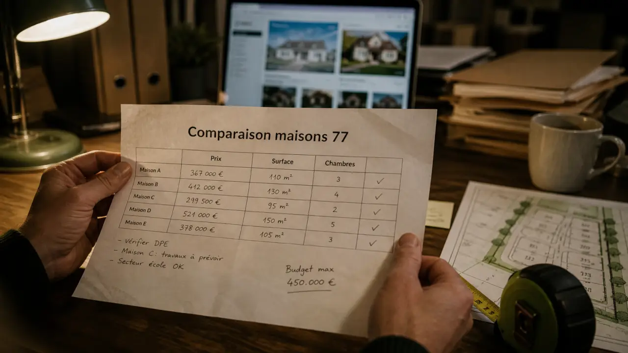 Achat maison 77 : comparer prix et surfaces en Seine-et-Marne