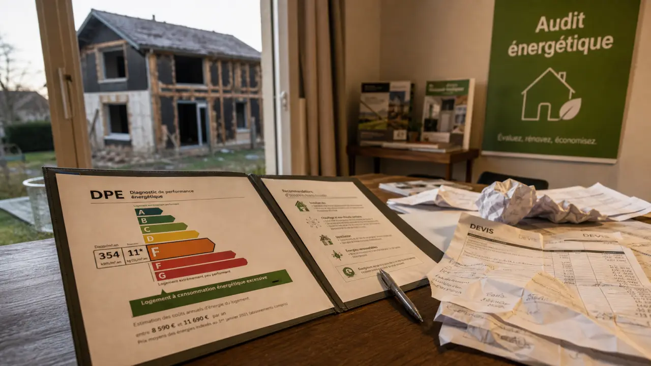 Achat maison DPE F obligation travaux : DPE F, devis et audit énergétique