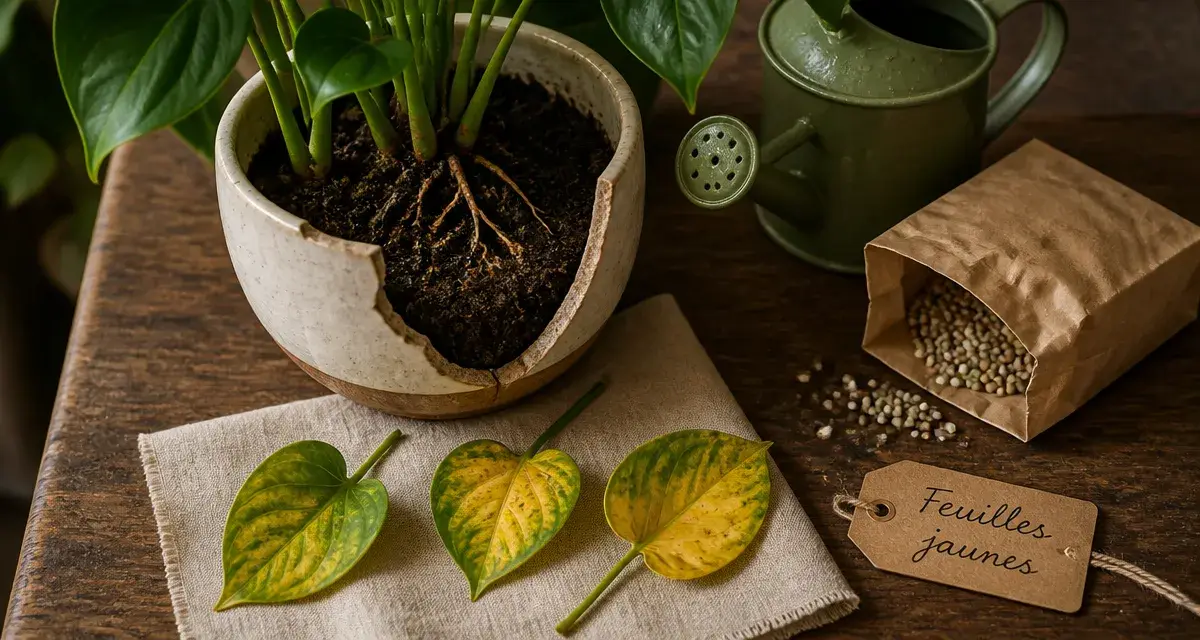 Carence jaunissement des feuilles plantes d intérieur : feuilles jaunes et terreau humide